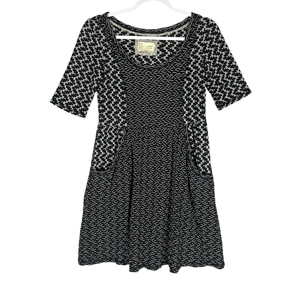 Anthropologie Dresses & Skirts - Saturday Sunday Anthropologie Sz XS Black Multi Print Textured Dress Geometric‎